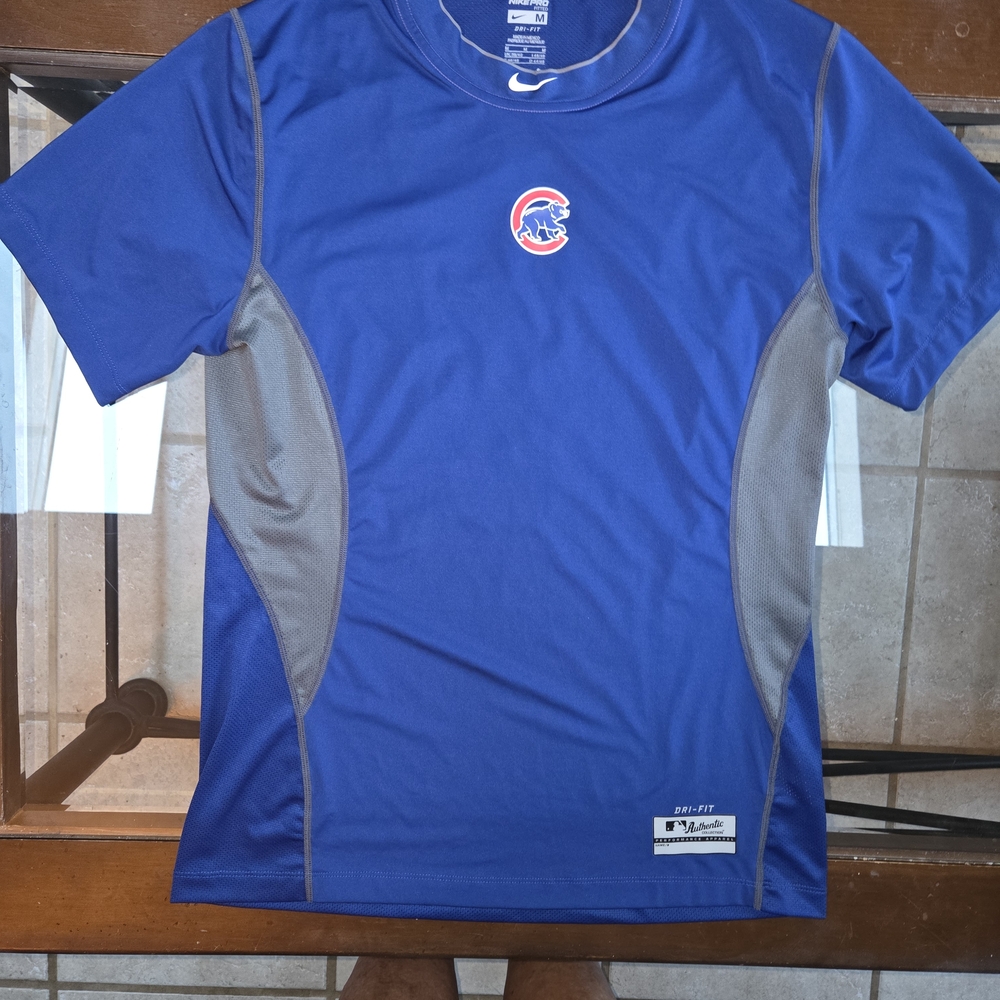 Nike Blue and Gray Cubs T-Shirt (G122)